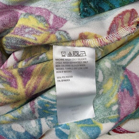 Susan Graver Soleil Brushed Knit Dress Palm Tropical Cover Up Terry Cloth Small - Picture 12 of 15